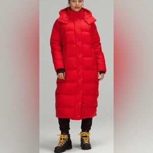NWOT NEW Lululemon Wunder Puff Long Jacket Grenadine Red
